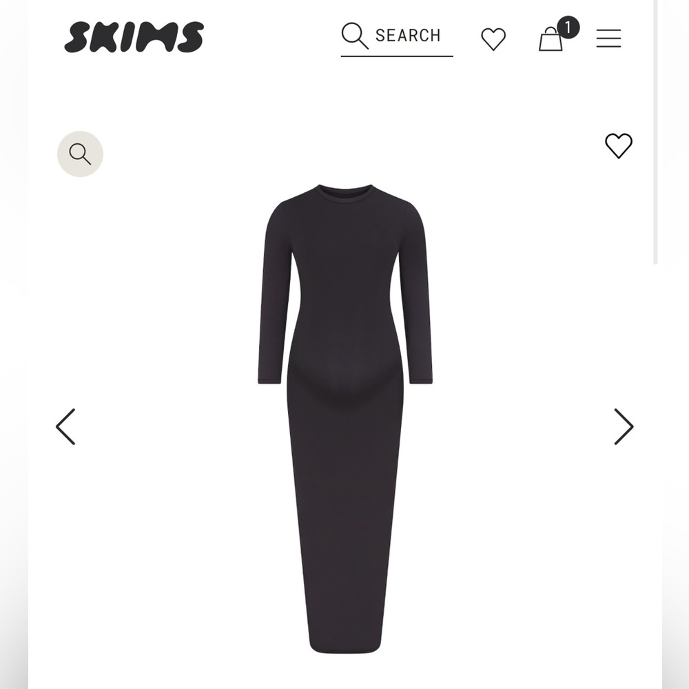 SKIMS FITS EVERYBODY MATERNITY LONG SLEEVE DRESS